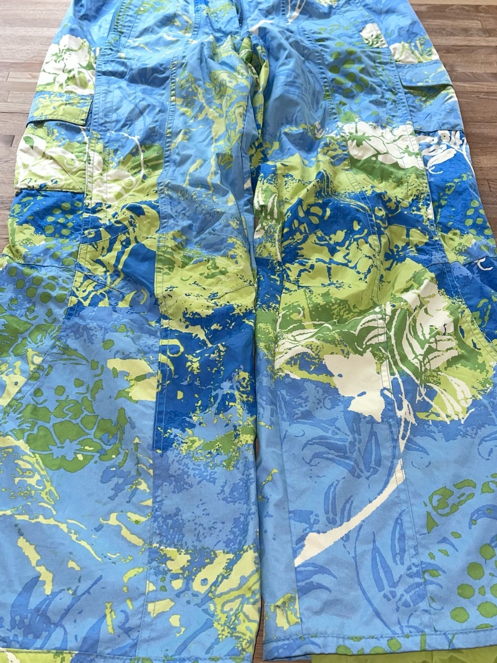 Obermeyer Women’s Ski Pants | Size 10 | Blue Green Floral Nylon Pockets